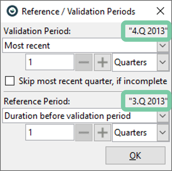 Reference and Validation Periods