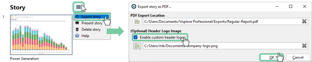 Export story as pdf