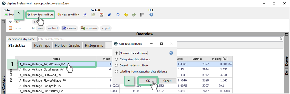 Create new numeric data attribute