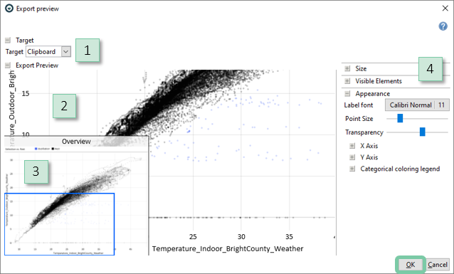 Visplore options with image export