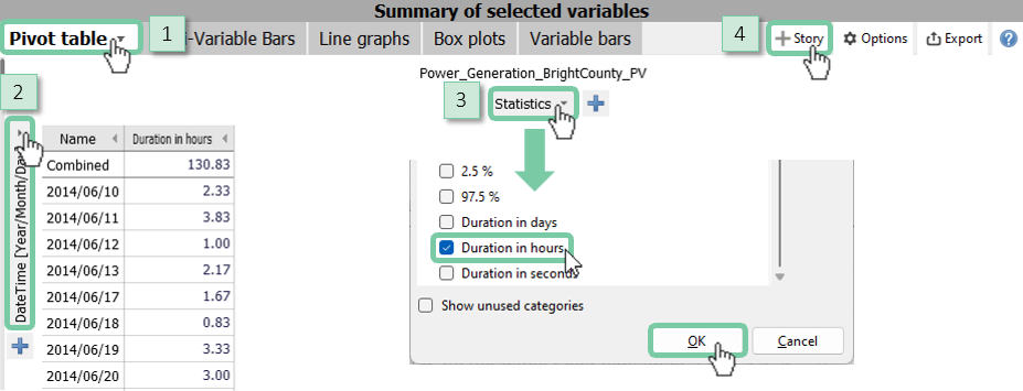 Configure a pivot table