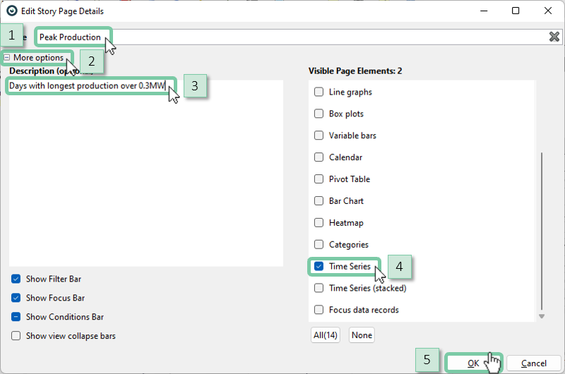 Configure story page details