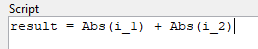 Script using abs function