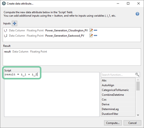 Visplore formular editor with two variables