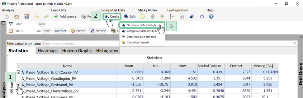 Create new numeric data attribute from two variables