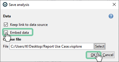 Save cockpit without embedding data