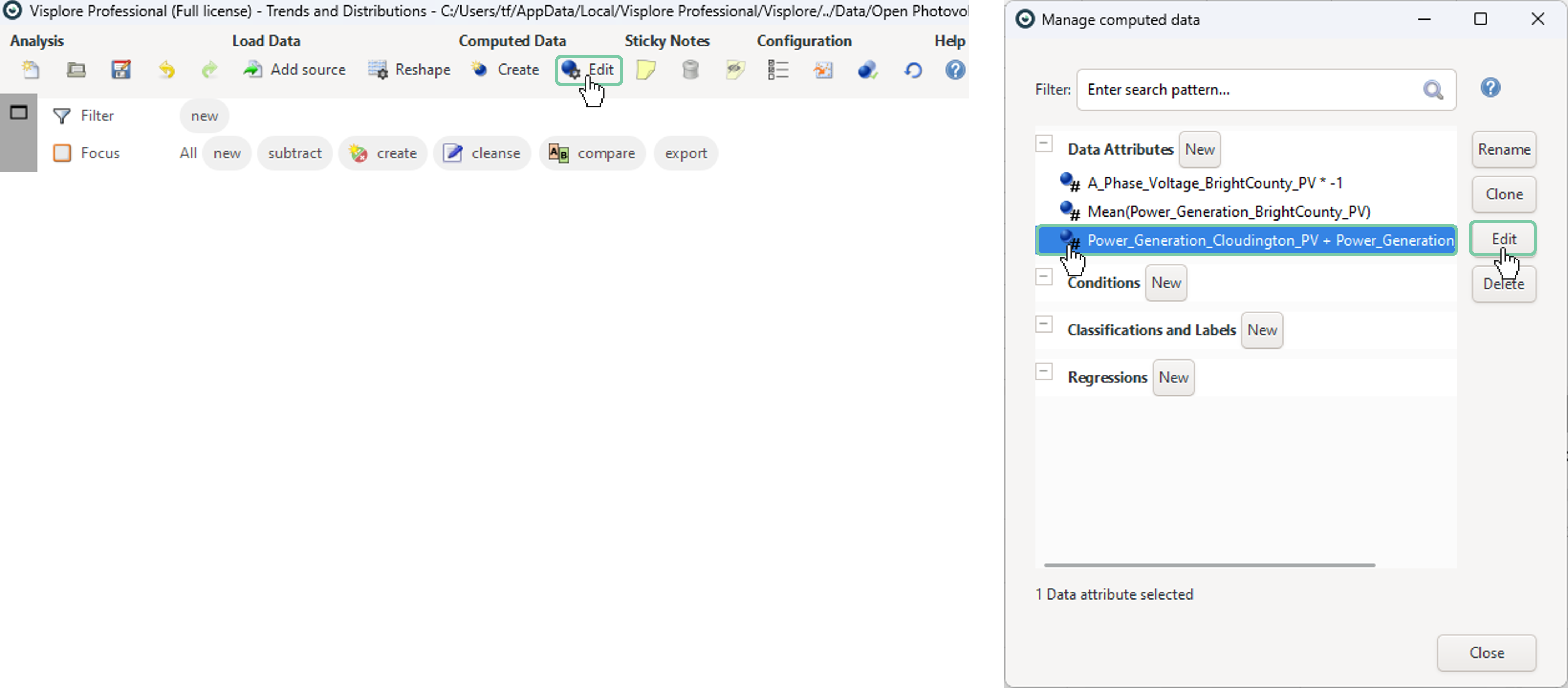 Edit computated data attribute